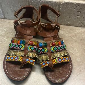 Sam Edelman Multicolored Beaded Sandals Sz6.5